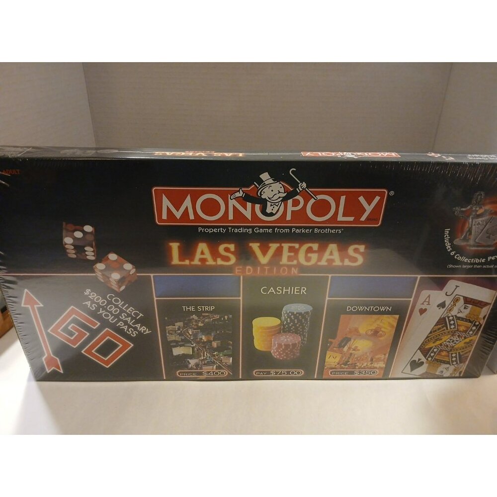 Vtg 2000 Monopoly Las Vegas Edition New Sealed Collectible Pewter Tokens